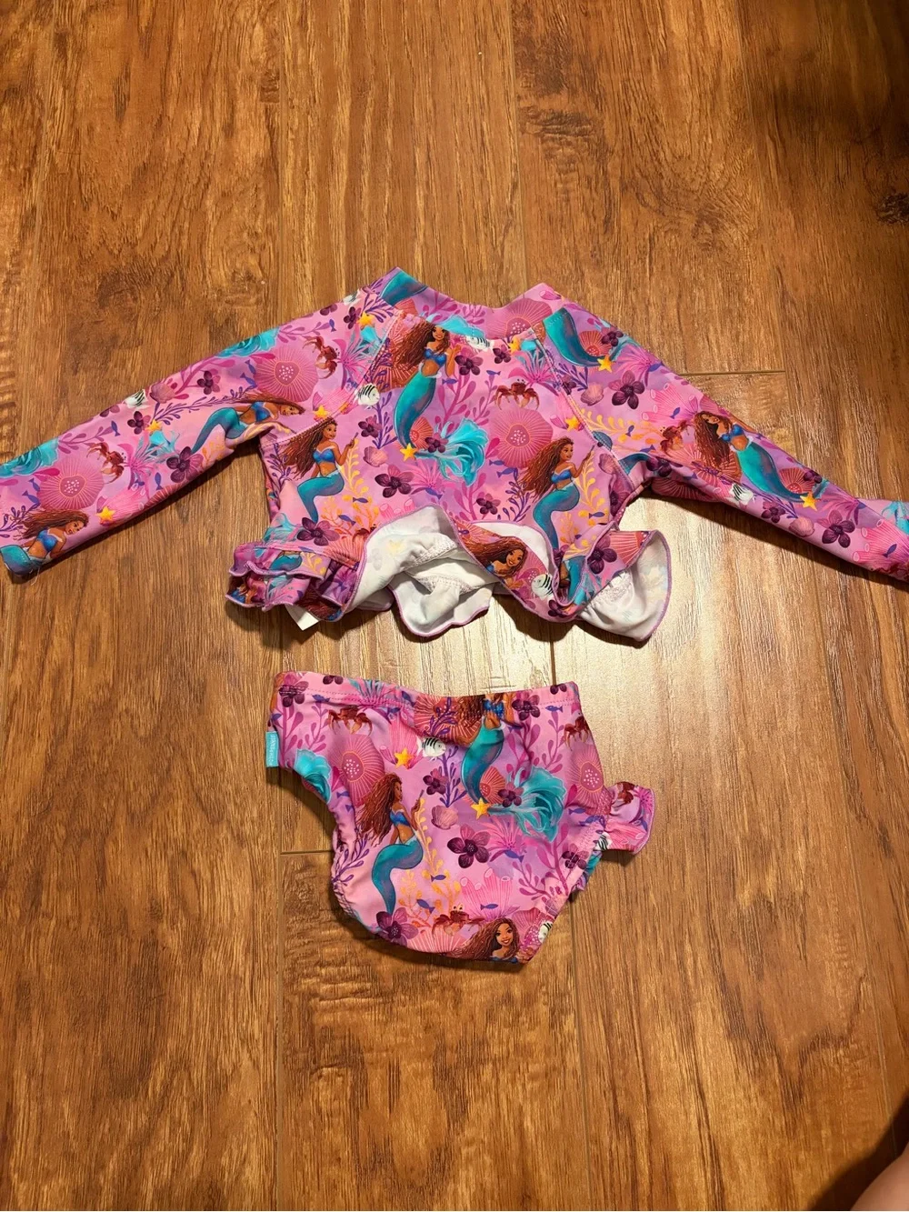 POSH PEANUT x DISNEY | The Little Mermaid Long Sleeve Rash Guard swimsuit set